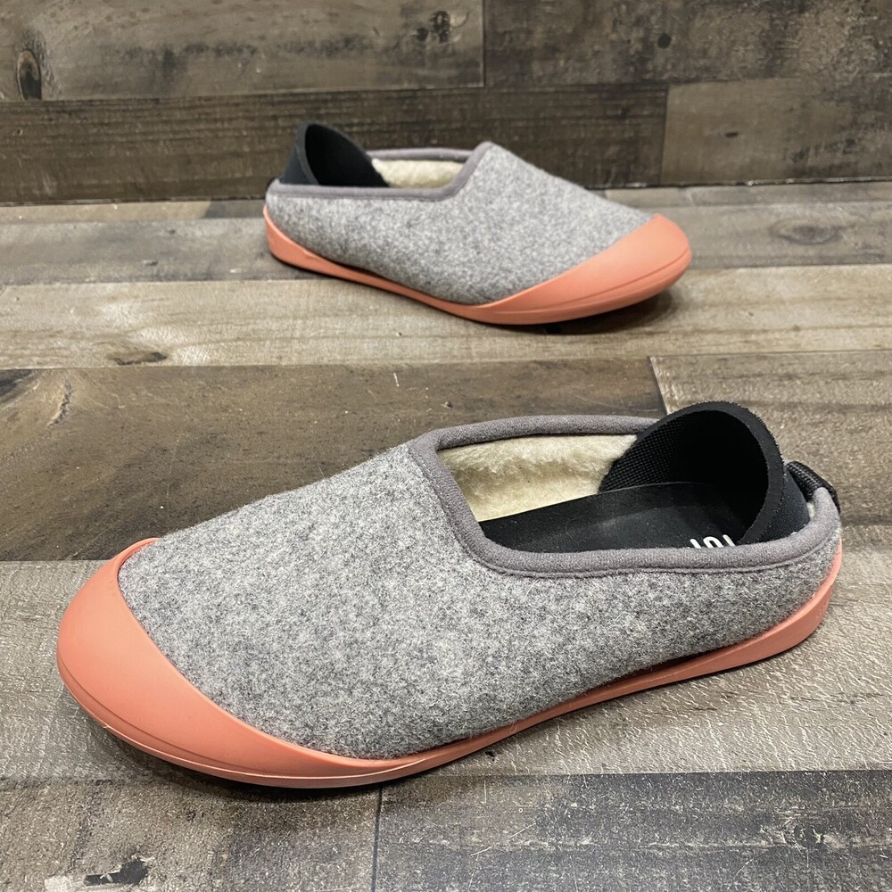 Mahabis Classic Womens Gray/Pink Wool Comfort Slipper Shoes Size 36